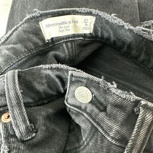 Abercrombie & Fitch Jeans Dad High Rise Women's Size 27/4S Button Fly Black‎